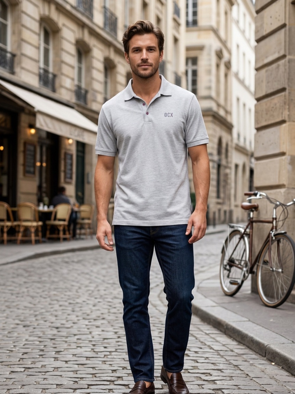 Men's Heather Gray Polo — Classic Short-Sleeve Polo